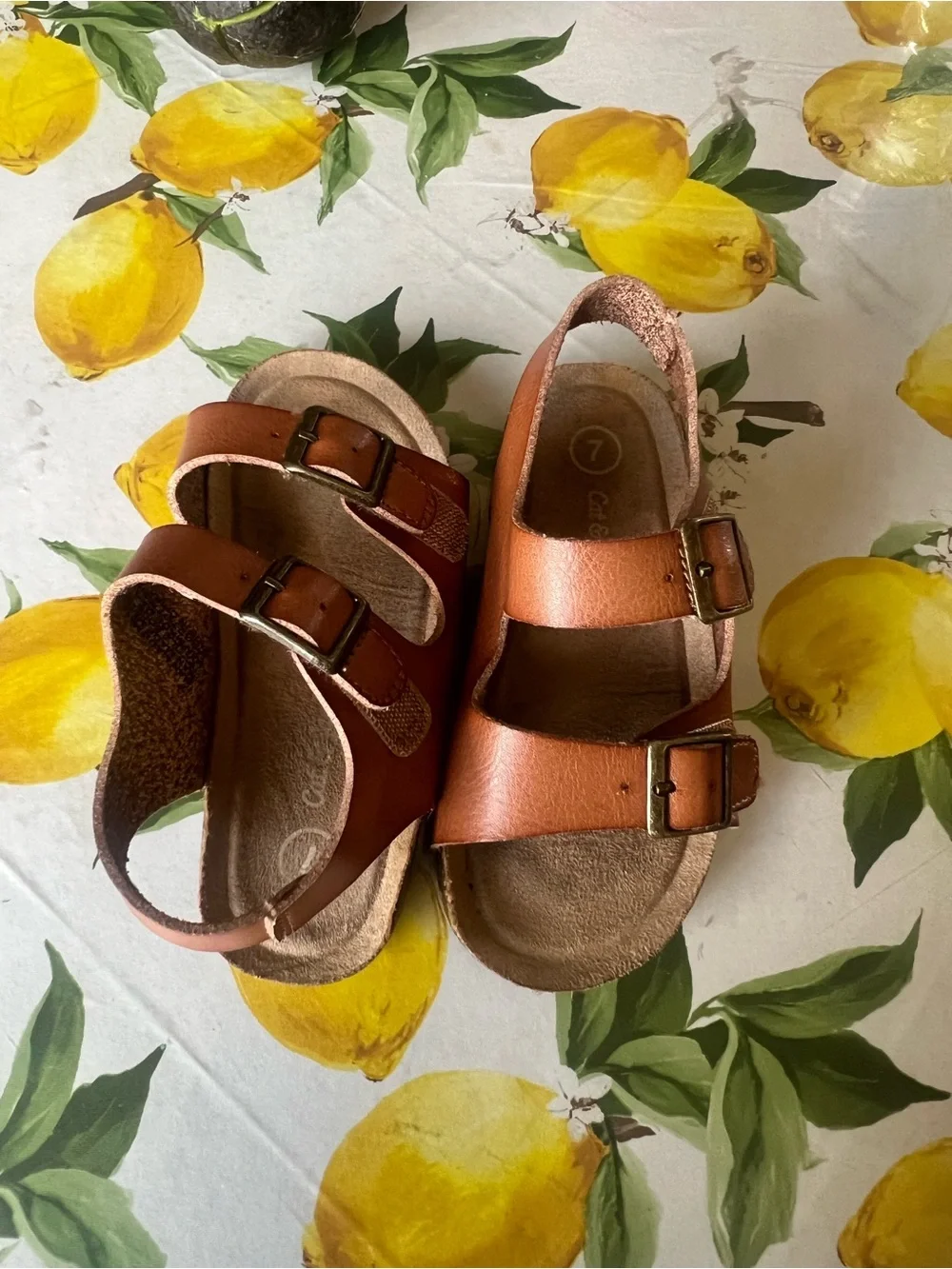 Cat & Jack Brown Double-Buckle Kids Sandals